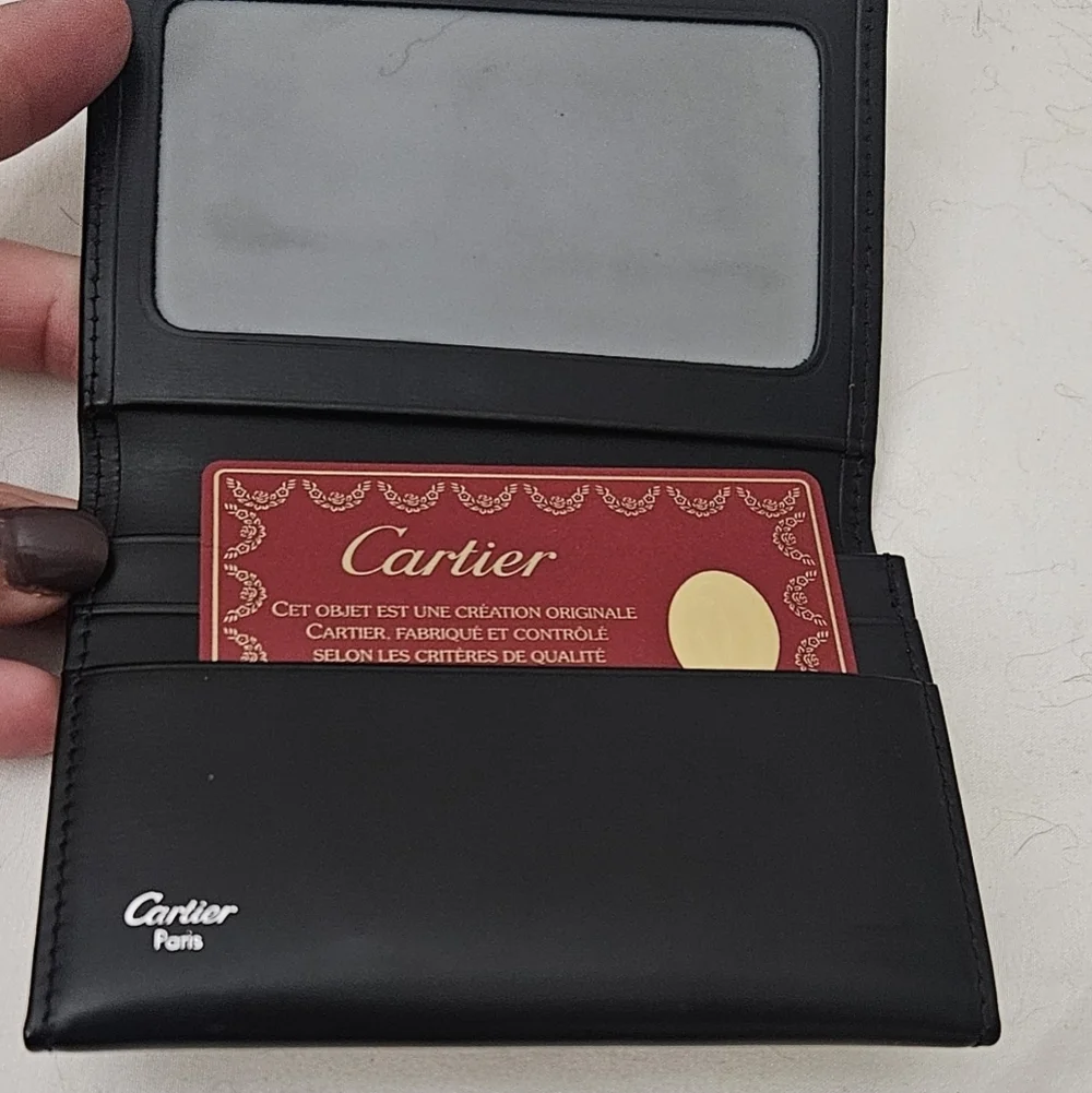 New Cartier Black Leather Wallet /Card Case COA  L3000132 Unisex